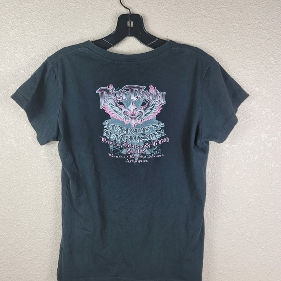 Harley Davidson Motorcycle Woman's short tee Sz M black - Picture 5 of 5